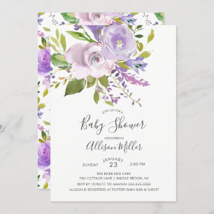 Invitación a Baby Shower de Lavender Floral
