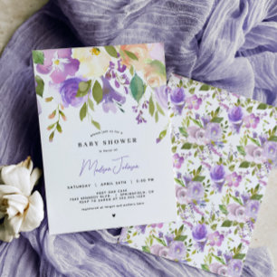 Invitación a Baby Shower de Lavender Floral