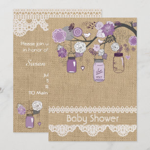Invitación a Baby Shower de Lavender Lilac Mason J