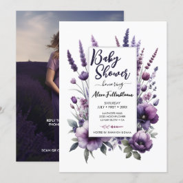Invitación a Baby Shower de Lavender Purple Floral