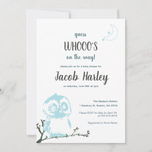 Invitación a Baby Shower de Lechuza Nocturna