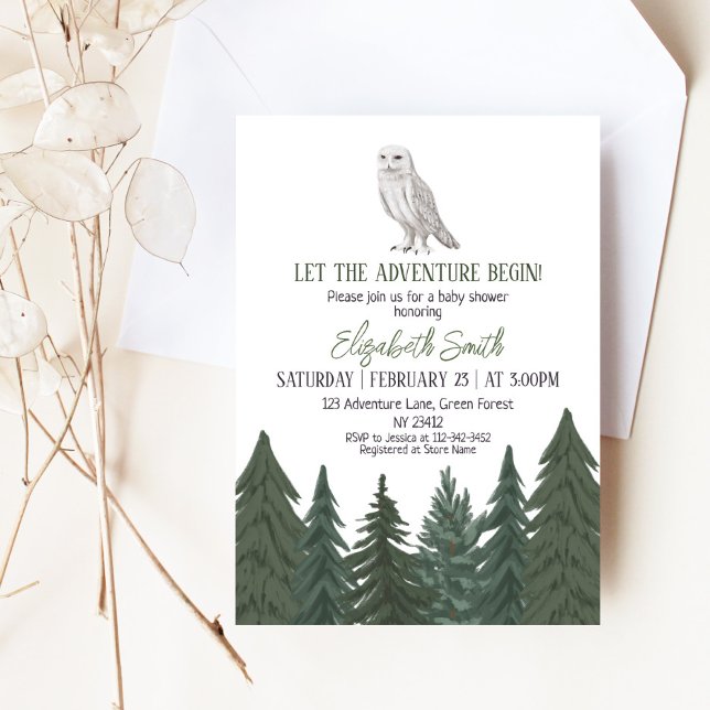 Invitación a Baby Shower de Lechuza Snowy (Subido por el creador)