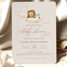 Invitación a Baby Shower de León VERDE