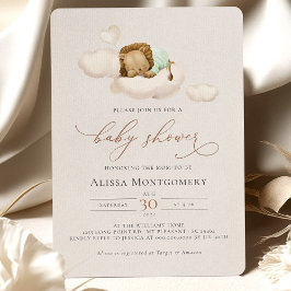 Invitación a Baby Shower de León VERDE