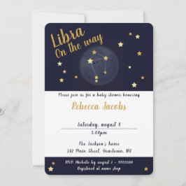 Invitación a Baby Shower de Libra zodiac