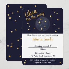 Invitación a Baby Shower de Libra zodiac