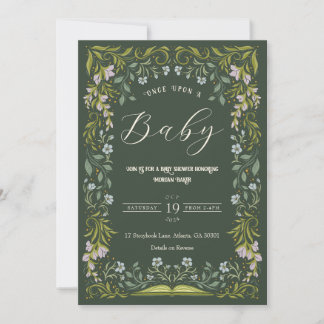 Invitación a Baby Shower de libro de cuento de had
