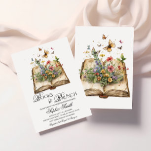 Invitación a Baby Shower de libros y libros de tex