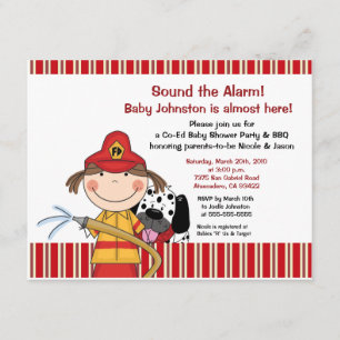 Invitación a Baby Shower de Lil Firetruck
