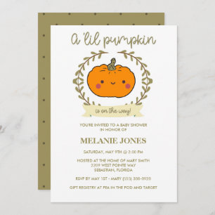 Invitación a Baby Shower de 'Lil Pumpkin Fall Hall