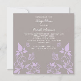 Invitación a Baby Shower de Lilac Butterfly floral