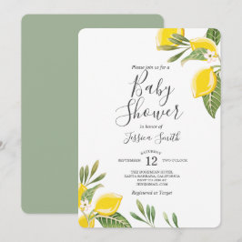 Invitación a Baby Shower de limón Boho Citrus Rust