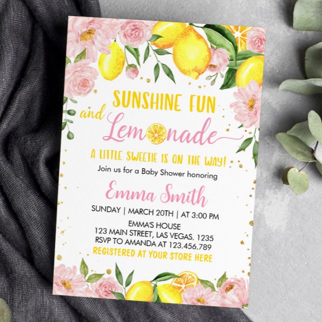 Invitación a Baby Shower de limón botánico (Subido por el creador)