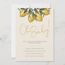 Invitación a Baby Shower de limón neutro