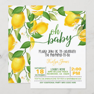 Invitación a Baby Shower de limón - Oh Baby