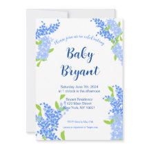 Invitación a Baby Shower de Little Boy Blue Floral
