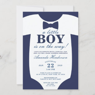 Invitación a Baby Shower de Little Boy Bow Tie