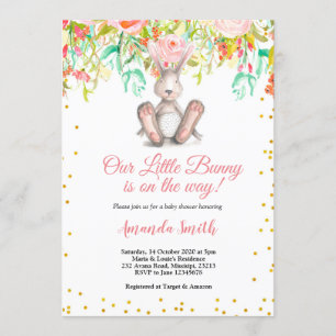 Invitación a Baby Shower de Little Bunny Spring