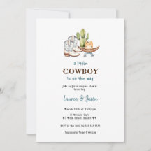Invitación a Baby Shower de Little Cowboy