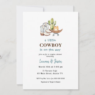 Invitación a Baby Shower de Little Cowboy