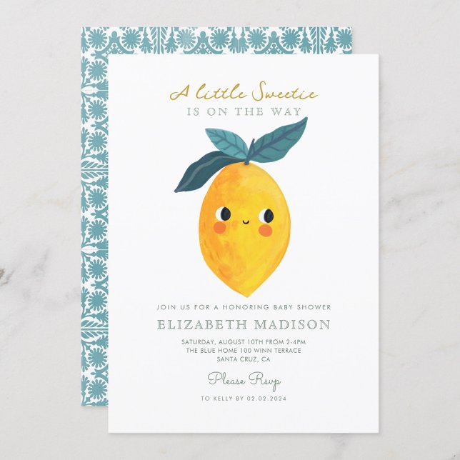 Invitación a Baby Shower de Little Cutie Lemon Cit (Subido por el creador)
