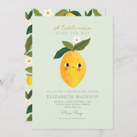 Invitación a Baby Shower de Little Cutie Lemon Cit