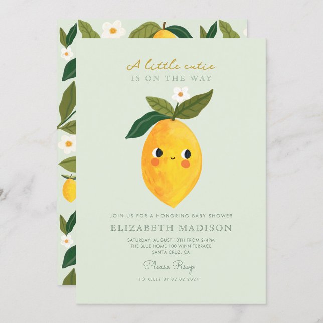 Invitación a Baby Shower de Little Cutie Lemon Cit (Subido por el creador)