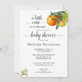 Invitación a Baby Shower de Little Cutie Naranja