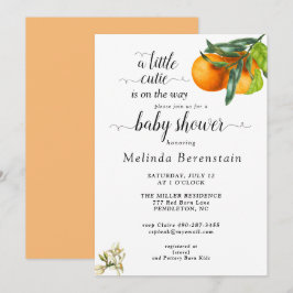 Invitación a Baby Shower de Little Cutie Naranja
