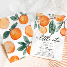 Invitación a Baby Shower de Little Cutie Naranja