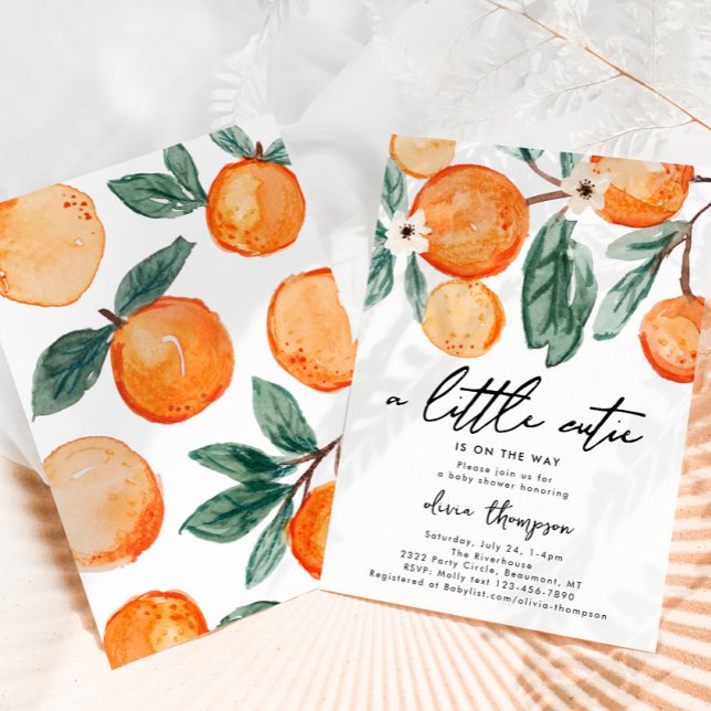 Invitación a Baby Shower de Little Cutie Naranja (Subido por el creador)