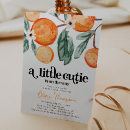 Invitación a Baby Shower de Little Cutie Naranja
