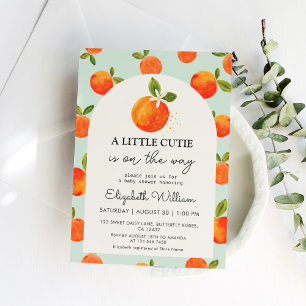 Invitación a Baby Shower de Little Cutie Naranja