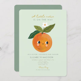 Invitación a Baby Shower de Little Cutie Naranja C