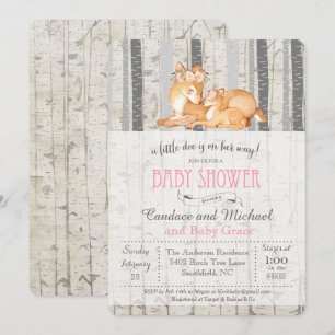 Invitación a Baby Shower de Little Deer Birch Chic