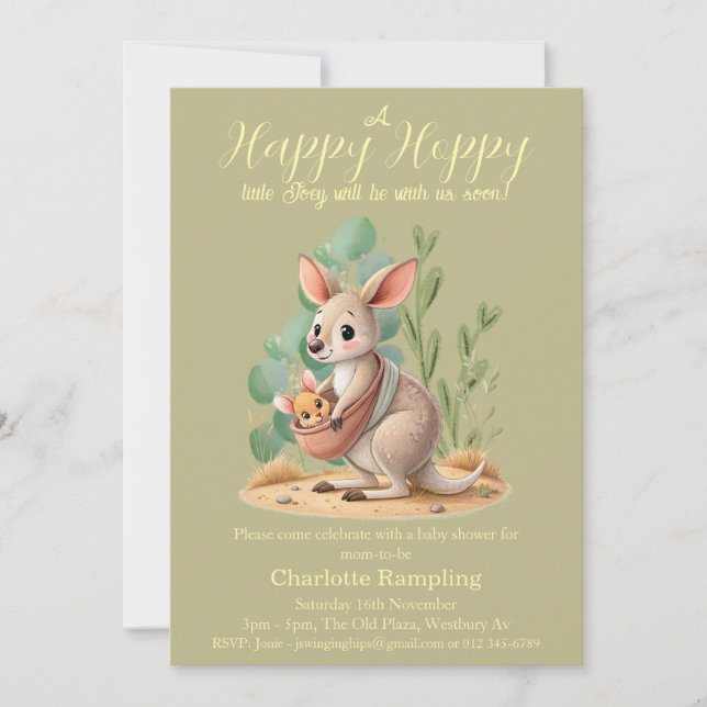 Invitación a Baby Shower de Little Joey (Anverso)