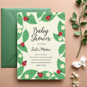Invitación a Baby Shower de Little Lady Bugs