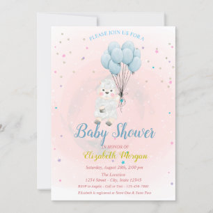 Invitación a Baby Shower de Little Lamb Sheep Star