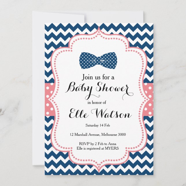 Invitación a Baby Shower de Little Man (Anverso)