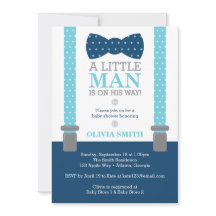Invitación a Baby Shower de Little Man, azul bebé,