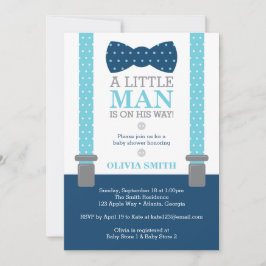 Invitación a Baby Shower de Little Man, azul bebé,
