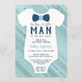 Invitación a Baby Shower de Little Man, azul marin