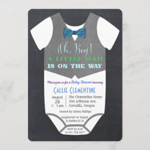 Invitación a baby shower de Little Man con corbatí