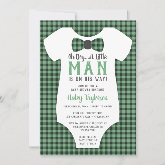 Invitación a Baby Shower de Little Man, relleno de (Anverso)
