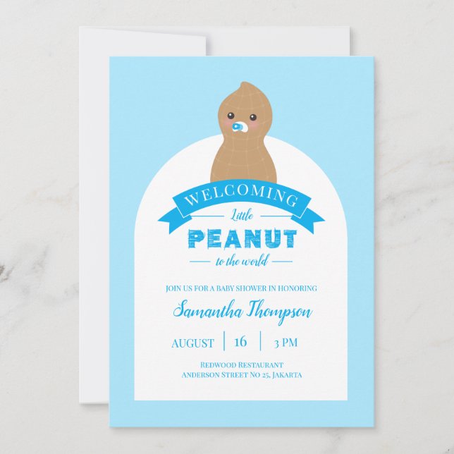 Invitación a Baby Shower de Little Peanut (Anverso)