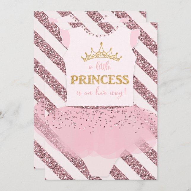 Invitación a Baby Shower de Little Princess (Anverso / Reverso)
