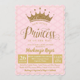 Invitación a Baby Shower de Little Princess Gold C