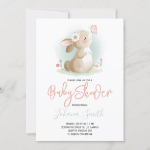 Invitación a Baby Shower de Little Rabbit