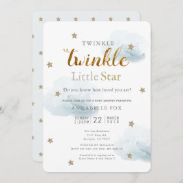 Invitación a Baby Shower de Little Star & Cloud Tw