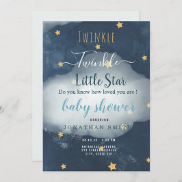 Invitación a Baby Shower de Little Star & Cloud Tw